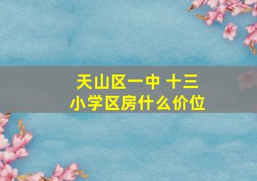 天山区一中 十三小学区房什么价位